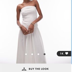 ASOS White Ruched A-line One Shoulder Dress